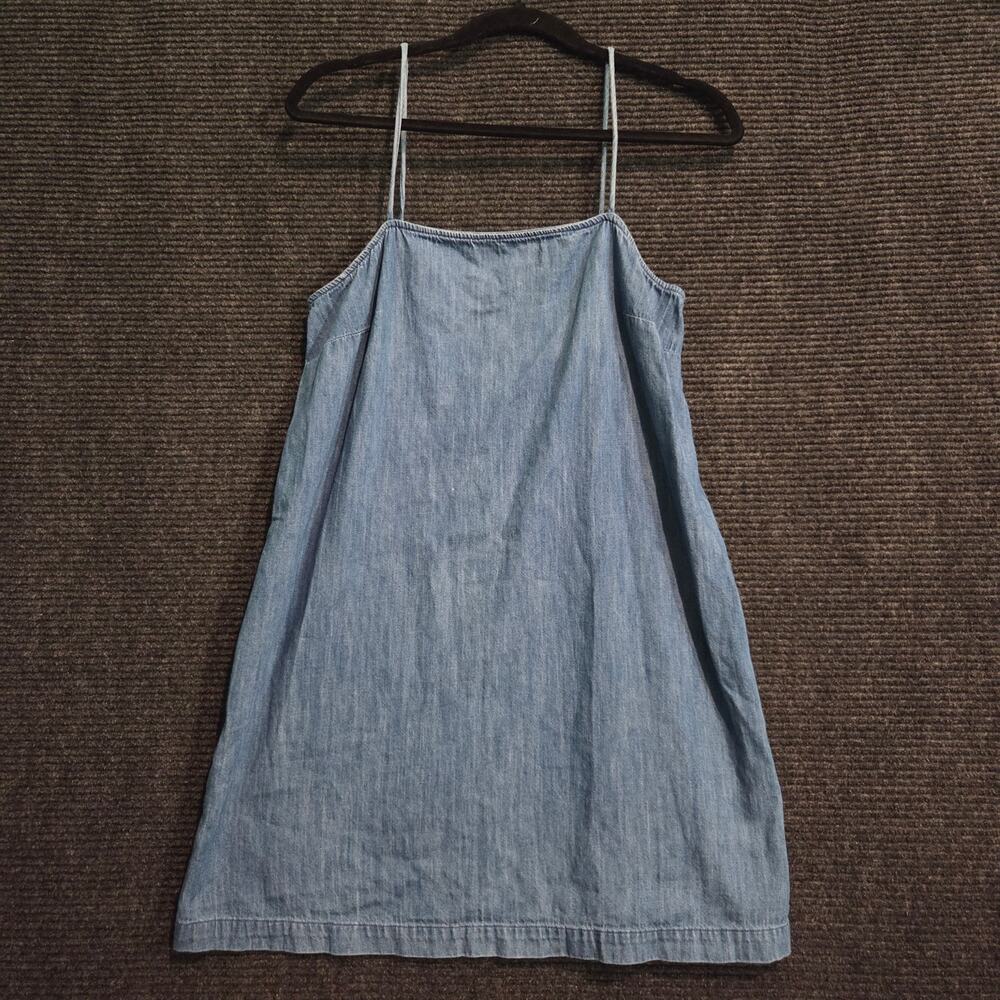 Old Navy Blue Washed Denim Spaghetti Strap Mini Dress Size M 100% Cotton